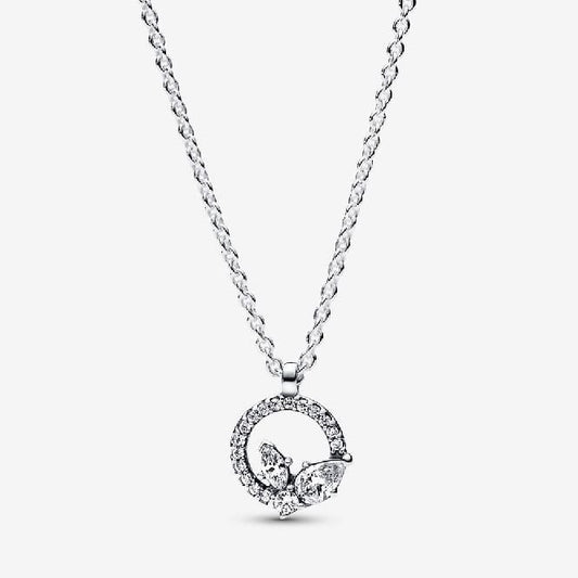 Sparkling Herbarium Circle & Cluster Pendant Necklace, 45cm