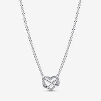 Sparkling Infinity Heart Collier Necklace, 50cm