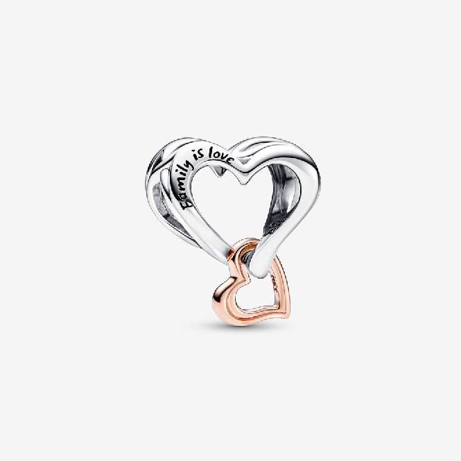Two-Tone Openwork Infinity Heart Charms