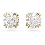 Stilla Stud Earrings with Round-Cut White Crystal in Gold