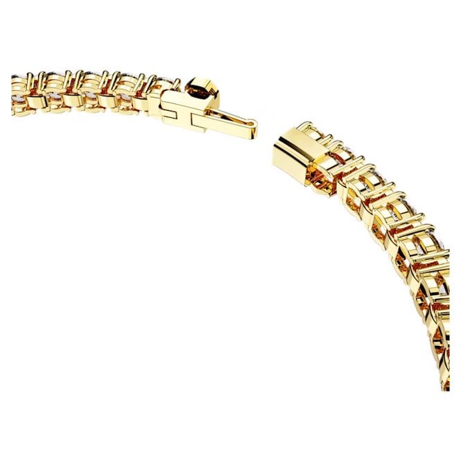Matrix Tennis Bracelet with Small  Round-Cut White Crystal in Gold