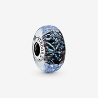Wavy Dark Blue Murano Glass Ocean Charms