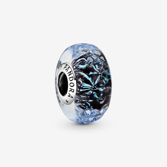 Wavy Dark Blue Murano Glass Ocean Charms
