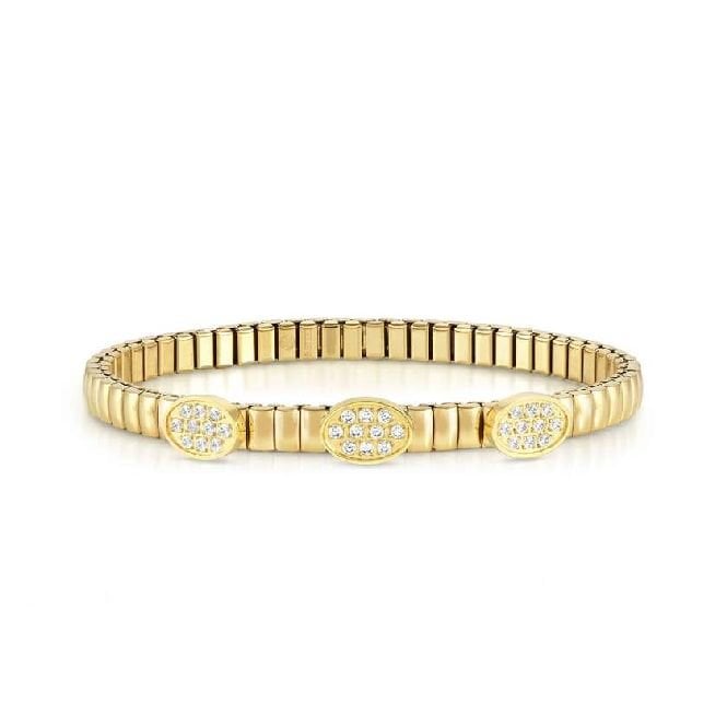 Nomination XTE Life Steel & CZ Yellow Gold Pave Oval Bracelet, 18cm