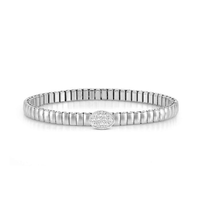 XTE Life Steel & CZ Oval Bracelet, 18cm