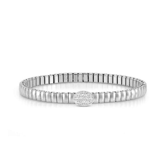 XTE Life Steel & CZ Oval Bracelet, 18cm