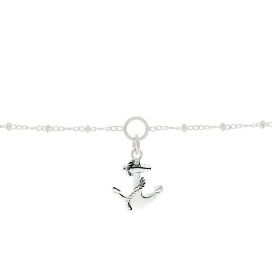 Anchor Charm Bracelet in Sterling Silver