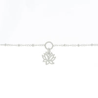 Lotus Charm Bracelet in Sterling Silver