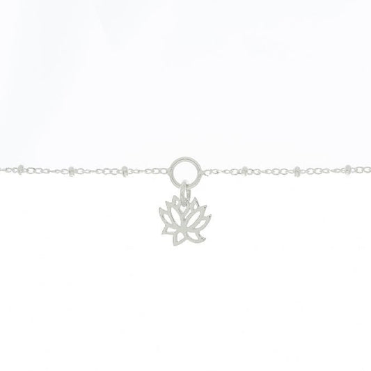 Lotus Charm Bracelet in Sterling Silver