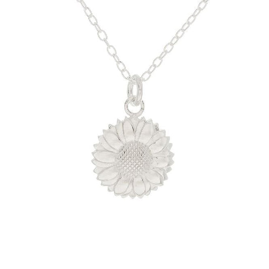 Sunflower Necklace in Sterling Silver