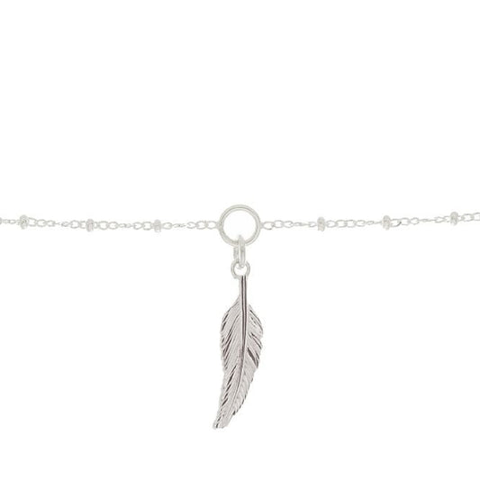 Feather Charm Bracelet in Sterling Silver
