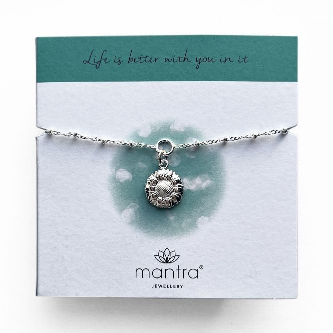 Sunflower Charm Bracelet in Sterling Silver