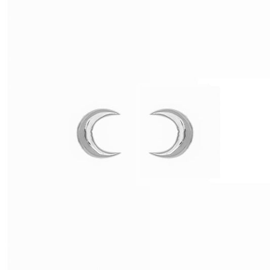 Crescent Moon Earrings in Sterling Silver