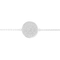 Love Mandala Disc Bracelet in Sterling Silver