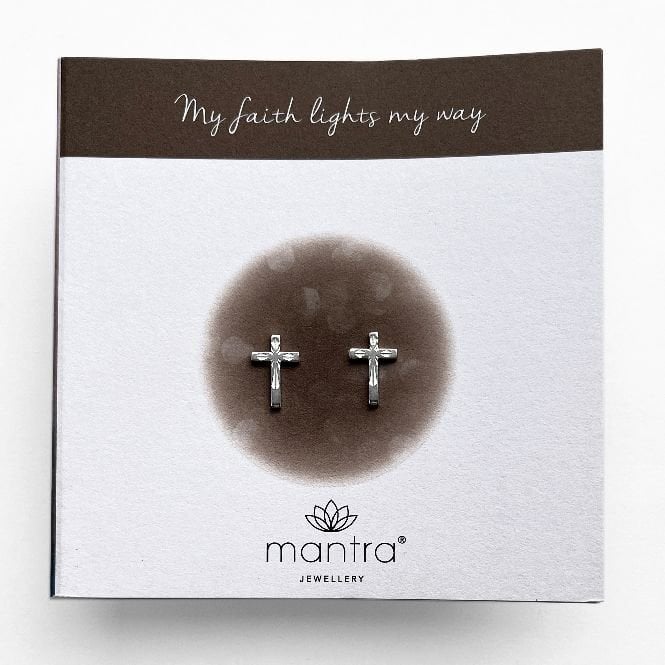 Cross Earrings in Sterling Silver