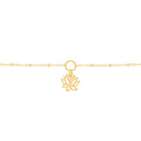 Lotus Charm Bracelet in Gold