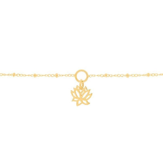 Lotus Charm Bracelet in Gold