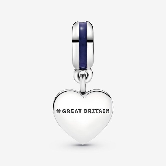 Great Britain Union Jack Heart Dangle Charms