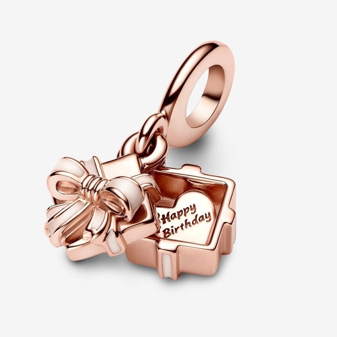Rose Openable Birthday Giftbox Dangle Charms