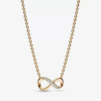 Gold Sparkling Infinity Collier Necklace, 50cm