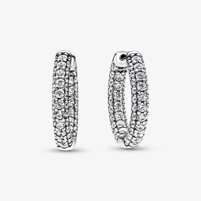 Timeless Pave Single-Row Hoop Earrings