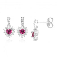 Hope Heart Pink Topaz Drop Earrings