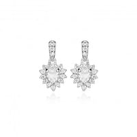 Hope Heart White Topaz Drop Earrings