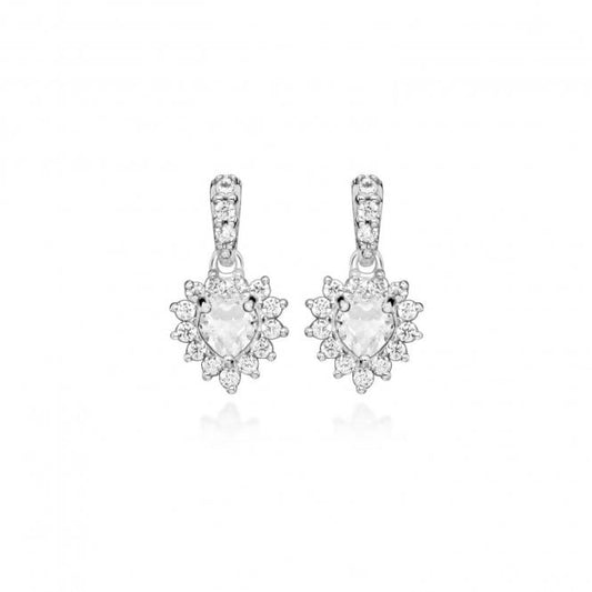 Hope Heart White Topaz Drop Earrings