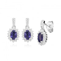 Hope Oval Purple Amethyst Drop Earrings