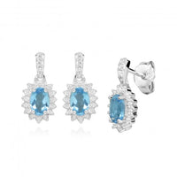 Hope Oval Blue Topaz Drop Earrings