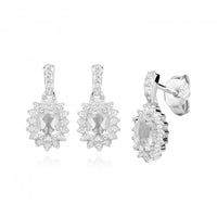 Hope Oval White Topaz Drop Earrings