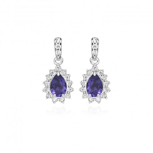 Hope Teardrop Purple Amethyst Drop Earrings