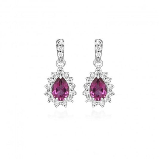 Hope Teardrop Pink Topaz Drop Earrings