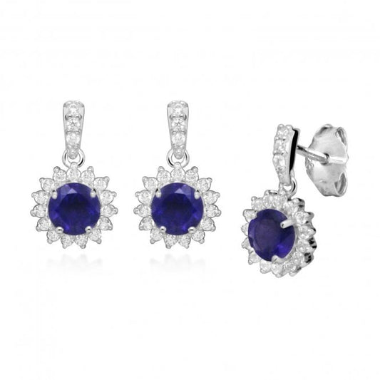 Hope Round Purple Amethyst Drop Earrings