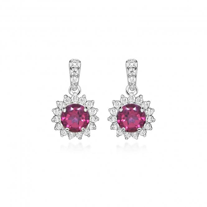 Hope Round Pink Topaz Drop Earrings