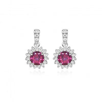 Hope Round Pink Topaz Drop Earrings