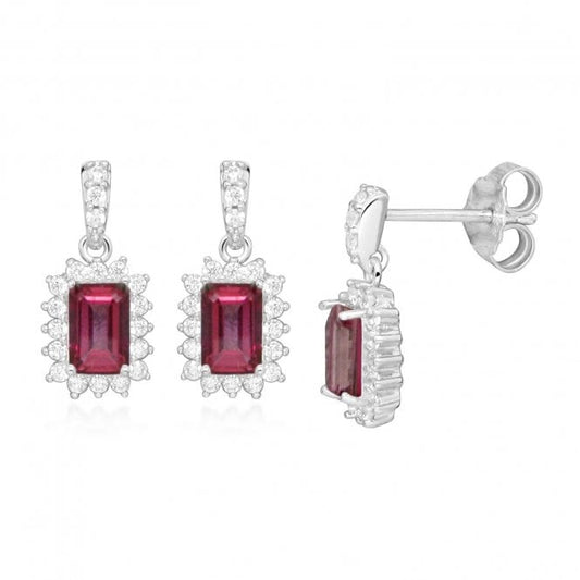 Hope Square Pink Topaz Drop Earrings