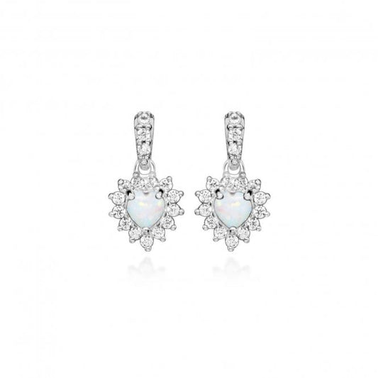 Hope Heart Multicoloured Opal Drop Earrings