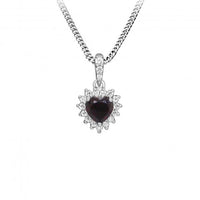 Hope Heart Red Garnet Pendant Necklace