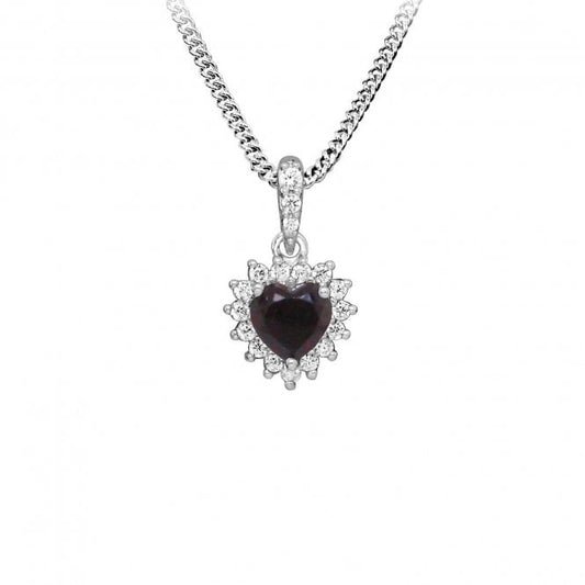 Hope Heart Red Garnet Pendant Necklace