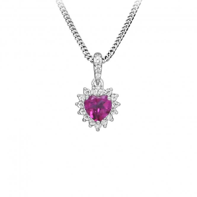 Hope Heart Pink Topaz Pendant Necklace