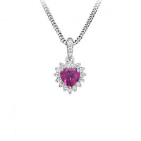 Hope Heart Pink Topaz Pendant Necklace