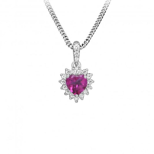Hope Heart Pink Topaz Pendant Necklace