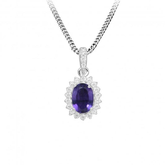 Hope Oval Purple Amethyst Pendant Necklace