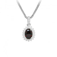 Hope Oval Red Garnet Pendant Necklace
