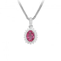 Hope Oval Pink Topaz Pendant Necklace