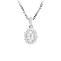 Hope Oval White Topaz Pendant Necklace