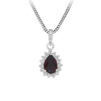 Hope Teardrop Red Garnet Pendant Necklace
