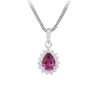 Hope Teardrop Pink Topaz Pendant Necklace