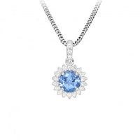 Hope Round Blue Topaz Pendant Necklace